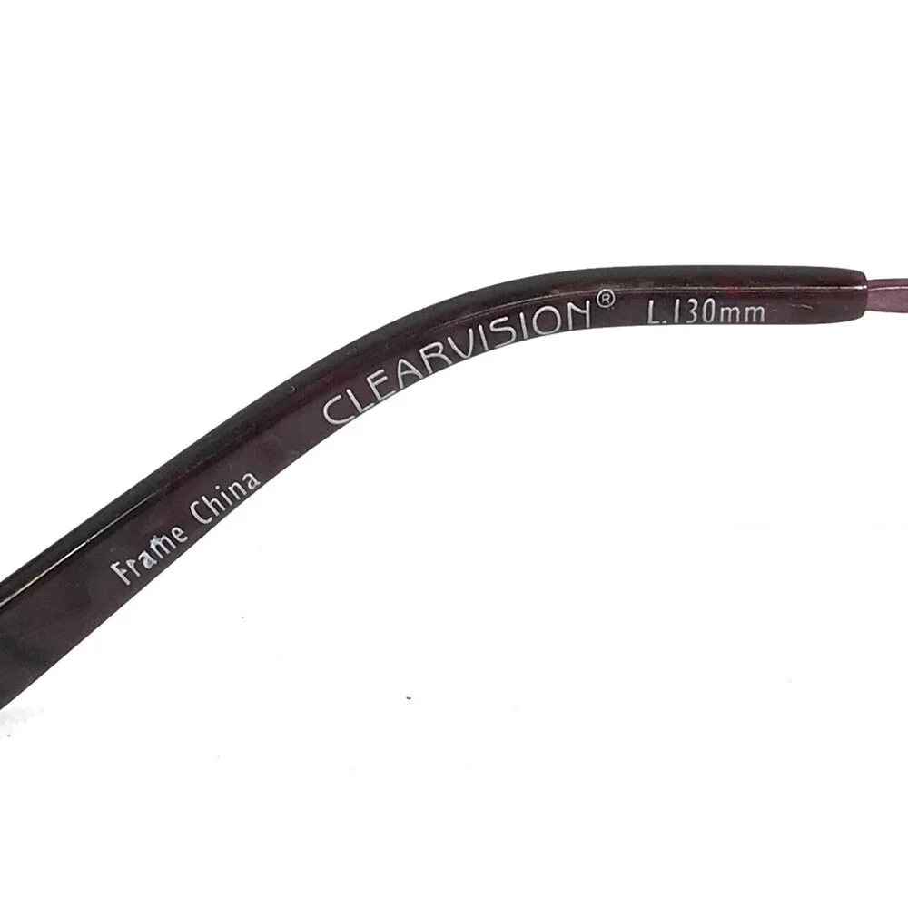 Clear Vision Eyeglasses Frames DEANNA WINE Purple Oval Half Rim 52-16-130